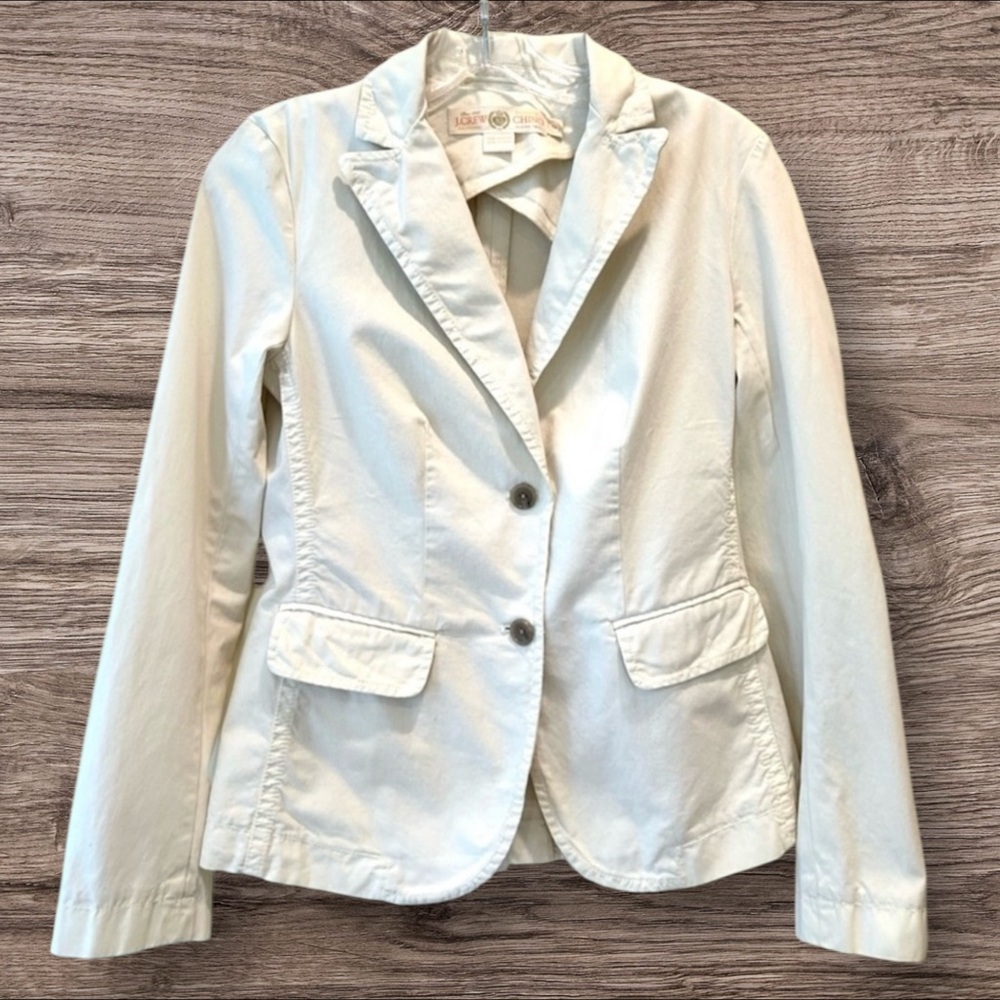 🌿 J.Crew Classic Twill Chino Blazer | Size 2 | Light Soft Sand Neutral Hue